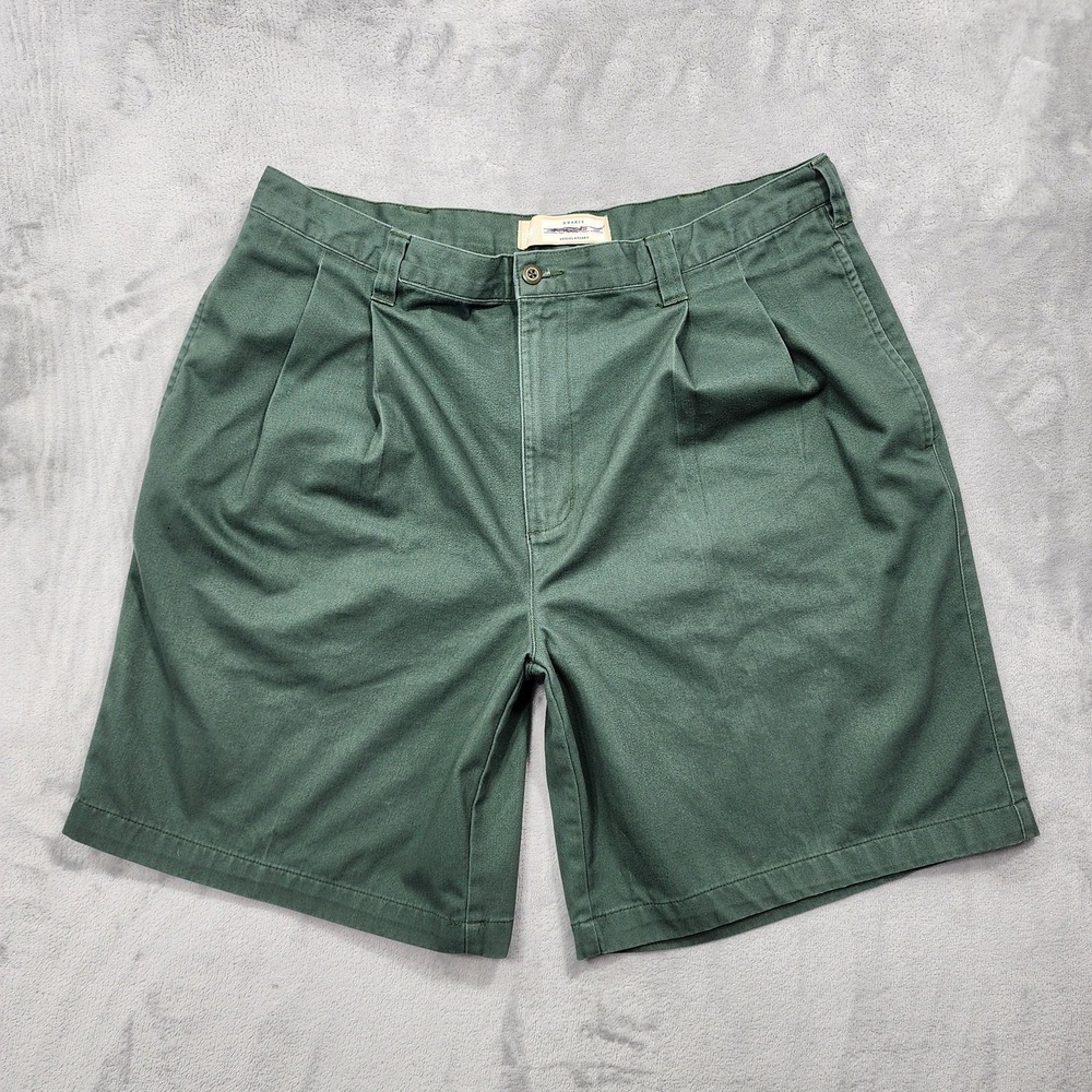 Cherokee Shorts Mens 38 Green Pleated Chino Canvas 10 Inseam Casual Outdoor